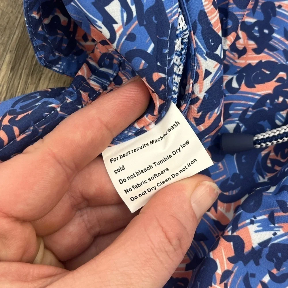Peter Millar Men's Carnival Blue Turtle Tide Graphic Print Swim Trunks